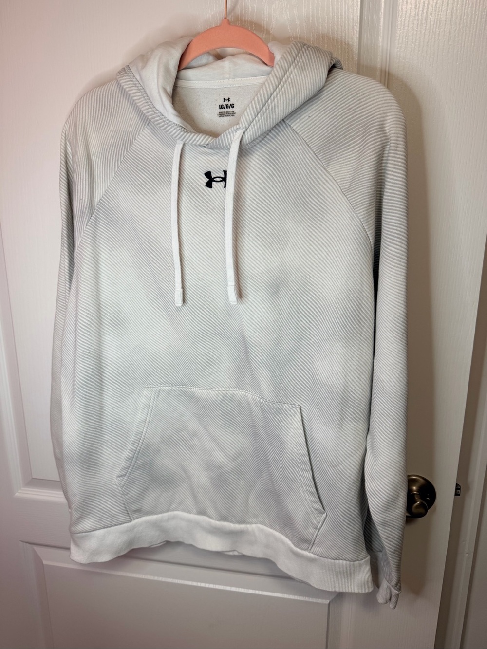 Under Armour Light Gray White Men's Hooded Pullover Sweatshirt